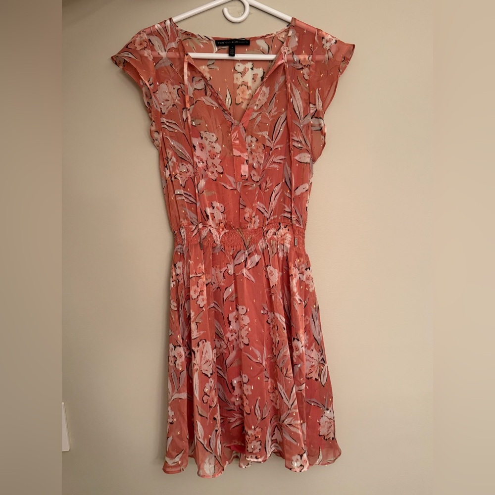 White House Black Market Pink Flutter Sleeve Mini Dress